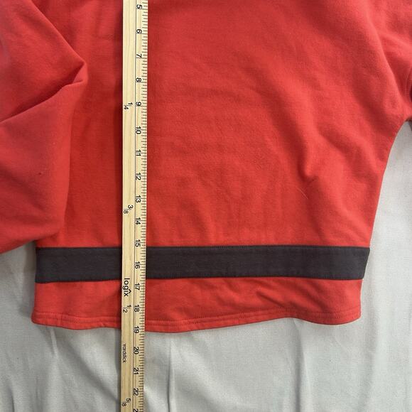 Psycho Bunny Comfy Lounge Hoodie SIZE S Red Soft Knit Pullover Relaxed Crop - Picture 7 of 8